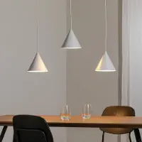 TK Lighting Cono pendellampe, tre lys, lineær, lengde 75 cm, hvit