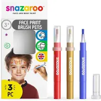 Snazaroo Ansiktsmaling - Penselmaling - 3 stk. - Rød/Gull/Blå - - OneSize - Sminke