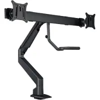 Multibrackets M VESA Gas Lift Arm w. Duo Crossbar 2 - Monteringssett (leddarm, skrivebordsklemmemontering, tverrstang) - for 2 LCD-skjermer - aluminium - svart - skjermstørrelse: 15-32