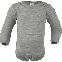 Engel Body - I/e - Ull/Silke - Grå Melert - - 98/104 - Langermet Body