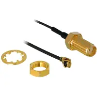DeLOCK HF Antenna Connection for Installation - Antennekabel - I-PEX (hann) til SMA (hunn) - 20 cm - grå