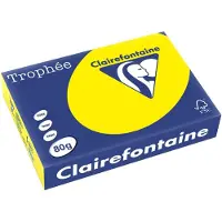 Clairefontaine Farvet papir, , A4, 80g, 1877, kraftig gul, pakke a 500 ark