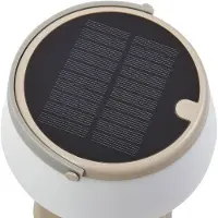 LINDBY LED-bordlampe Mikkel, beige, dimbar, 7 cm