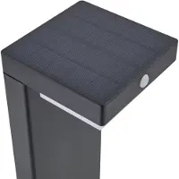 LINDBY LED-solcelledrevet sokkellampe Eleazar, svart, aluminium, sensor