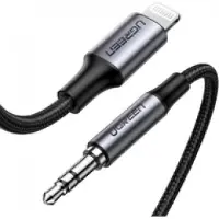 UGREEN - Kabel fra Lightning til hodetelefonsjakk - Lightning hann til mini-phone stereo 3.5 mm hann - 1 m - skjermet - svart