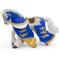 Papo Blå kong Arthurs hest - H: 14 cm - - OneSize - Lekefigur