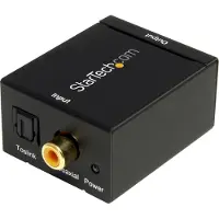 StarTech.com SPDIF Digital Coaxial or Toslink Optical to Stereo RCA Audio Converter - Digital Audio Adapter (SPDIF2AA) - Koaksial/optisk digitallydomformer - svart - for P/N: FPCEILPTBLP, FPWARTB1M,