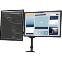 StarTech.com Startech Desk Mount Dual Monitor Arm - Articulating - Supports Monitors 12 to 24 - Adjustable VESA Monitor Arm - Grommet or Desk Mount - Black (ARMDUAL) - Monteringssett - justerbar arm - for 2 LCD-s