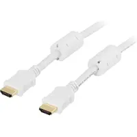 Deltaco HDMI-1030A - HDMI-kabel med Ethernet - HDMI hann til HDMI hann - 3 m - hvit