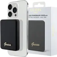 GUESS MagSafe MagSafe Metal Script Logo induksjon powerbank 5W 3000mAh - svart