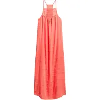 Superdry for woman. W8011672A Long beach dress coral halter neckline (XS), Casual, Viscose, Sleeveless / Straps