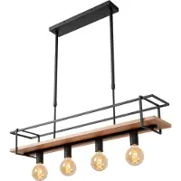 Lucide Hengelampe Milonga, svart, lengde 100 cm, metall/tre