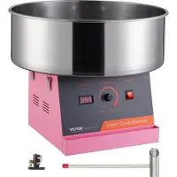 Vevor elektrisk sukkerspinnsmaskin, 1000W sukkerspinnsmaskin, kommersiell sukkerspinnsmaskin med skål i rustfritt stål og sukkerskje, perfekt for barnebursdager hjemme, familiefester (rosa)