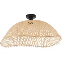 QAZQA Art Deco taklampe sort med naturbambus 60 cm - Alka