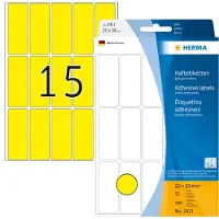 Herma - Permanent klæbemiddel - gul - 20 x 50 mm 480 etikett(r) (32 ark x 15) etiketter