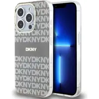 DKNY IML Mono & Stripe MagSafe-etui for iPhone 15 Pro Max - beige