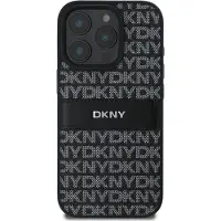 DKNY Texture Pattern Tonal Stripe iPhone 16 Pro-etui - svart
