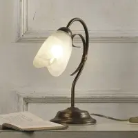 ONLI Bordlampe Odino, 1 lyskilde, bronsefarget, metall, glass