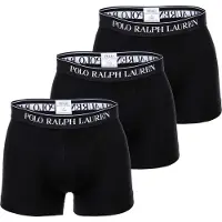 Ralph Lauren for man. 714835885002 3 black stretch cotton boxer briefs (M), Homewear, Elastane