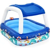Bestway 54370, Oppblåsbart basseng, 282 l, Oval, 3 år, PVC, Blå, Hvit