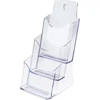 Sigel - Literaturholder - stasjonær - 3 rom - for 105 x 210 mm - gjennomsiktig