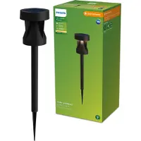 Philips LED-solcellelampe Avery, jordspyd, svart, IP44
