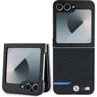 BMW Carbon Blue Line-etui til Samsung Galaxy Z Flip 6 - Svart