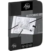 Nassau Tegnesæt i stofetui, 17 dele