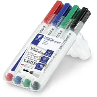 Staedtler Marker Lumocolor 341 WP4 Compact 1-2 mm med 4 stk. ass. farver i etui