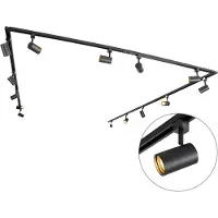 QAZQA Moderne skinnesystem med 14 spotlights svart 1-fase - Iconic Jeana