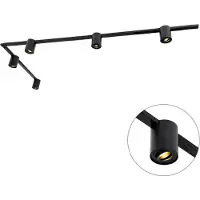 QAZQA Moderne 1-fase skinnesystem med 5 spotlights sort - Rondoo Up
