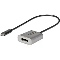 StarTech.com StarTech USB C to DisplayPort Adapter, 8K/4K 60Hz USB-C to DisplayPort 1.4 Adapter Dongle, USB Type-C to DP Monitor Video Converter, Thunderbolt 3 Compatible, w/12 Long Attached Cable - HBR3, DSC, DP