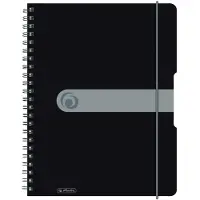 Herlitz to go - Spiralblokk - spiralbundet - A4 - 80 ark / 160 sider - hvitt papir - rutet - svart perm