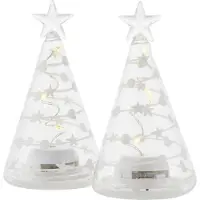 Sirius Sweet Christmas Trees, Figur, Gjennomsiktig, Glass, 3 ampuller, LED, Batteri