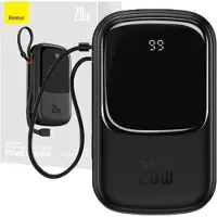 Baseus Powerbank Qpow PRO with Lightning cable USB-C port and USB 20000mAh 20W (Black) - 20000 mAh