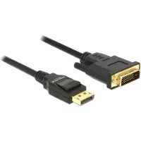 DeLOCK - Adapterkabel - enkeltlenke - DisplayPort (hann) til DVI-D (hann) - DisplayPort 1.2a - 3 m - passiv - svart