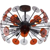 QAZQA Art Deco taklampe sort med rav og røyk - Atomic