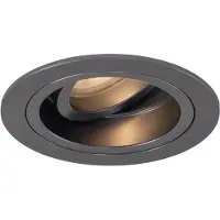 QAZQA Sett med 6 moderne innfelte spotter gunmetal GU10 50mm rund vippbar - Chuck