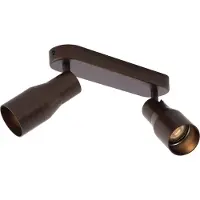 QAZQA Rund takspot mørk bronse GU10 50 mm 2-lys - Stanley