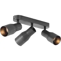 QAZQA Rund takspot gunmetal GU10 50 mm 3-lys - Stanley