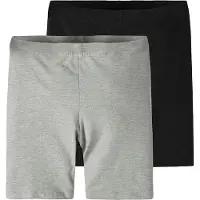 Name it Sykkelhorts - Noos - 2-pack - NkfVivian - Svart/Grå Mele - - 5-6 år (110-116) - Shorts
