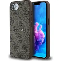 GUESS 4G-ring Classic Logo MagSafe iPhone 16e-etui - brunt