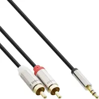 InLine 99245, 3.5mm, Hankjønn, 2 x RCA, Hankjønn, 5 m, Svart