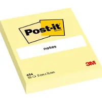 Post-It 656Y, Rektandel, Gul, 51 mm, 76 mm, 100 ark