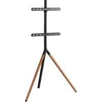 Alterzone Trio Lite Easel TV-gulvstativ, svart og valnøtt 32 kg 43", 49", 55", 65" Up to 400 x 400 mm
