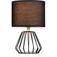 Pauleen bordlampe Shiny Diamond, svart, stoff, 32 cm, E27