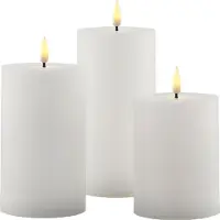 Sirius Home Sirius Sille blokklys 3 stk. sett Ø7,5 x 10/12,5/15 cm, hvit