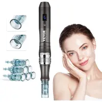 Vevor profesjonell mikronålpenn, elektrisk dermapenn med 3 stk. * 16 pinner + 3 stk. * 36 pinner engangspatron, hudpleieapparat med 6 variabel hastighet, LCD-skjerm og 0-2,5 mm justerbar nålelengde