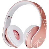 PowerLocus P2 trådløse hodetelefoner for barn (rosa og gull)