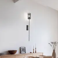 Luminex Vegglampe Alek svart/messing i fakkelform